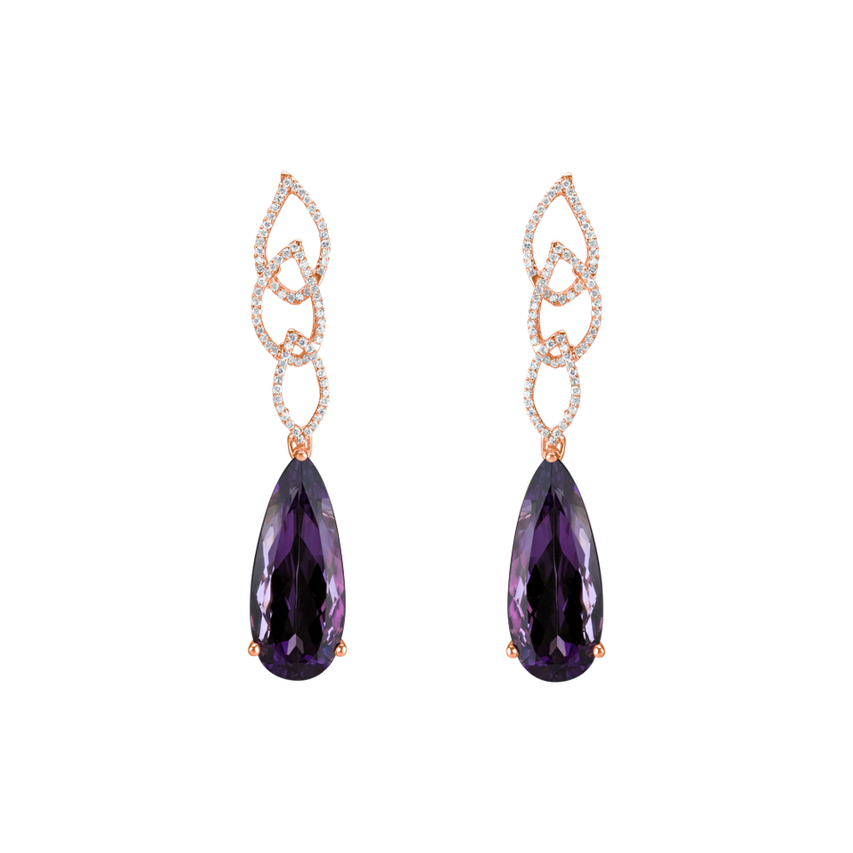 Diamond earrings with Amethyst Montucla