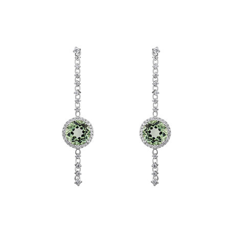 Diamond earrings with Amethyst Kirby