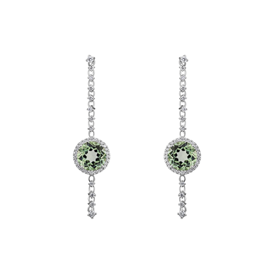 Diamond earrings with Amethyst Kirby