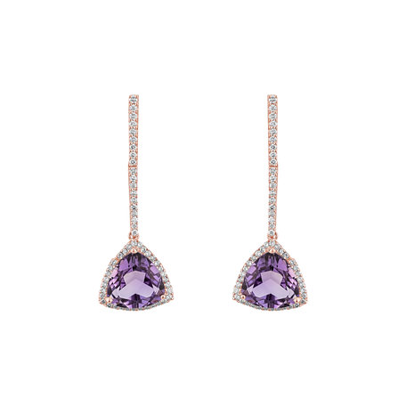 Diamond earrings with Amethyst Abbasid