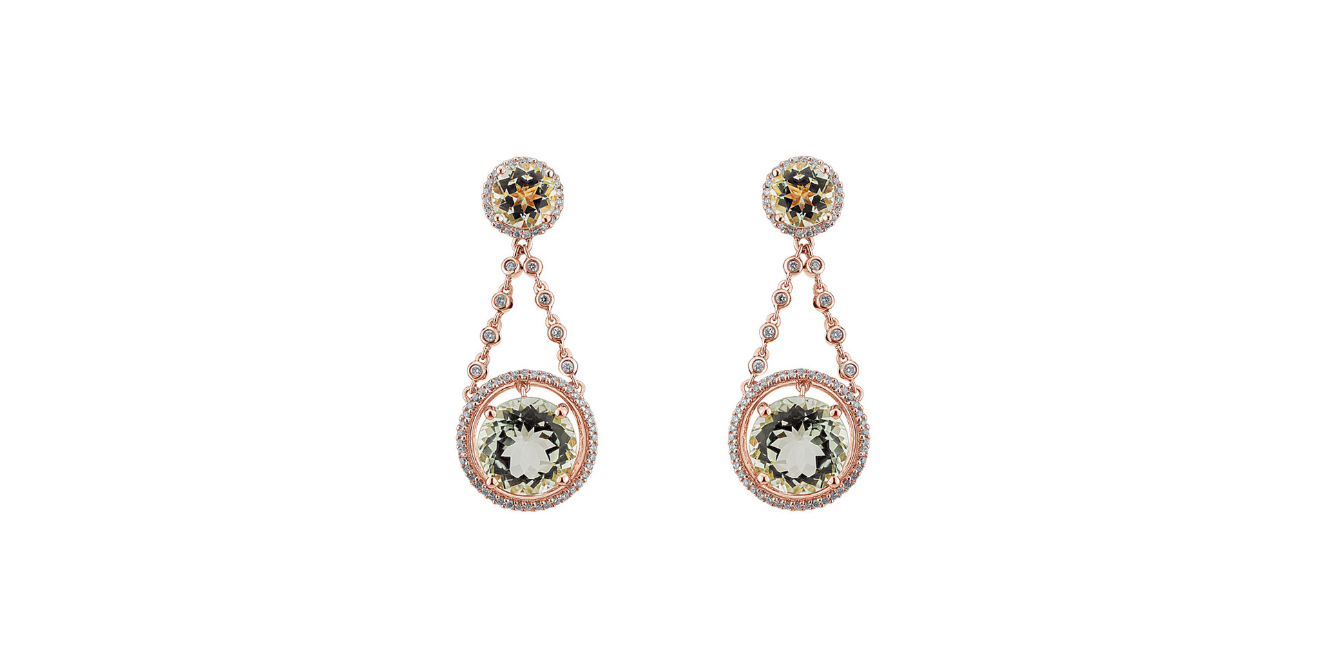 Diamond earrings with Amethyst Almagest