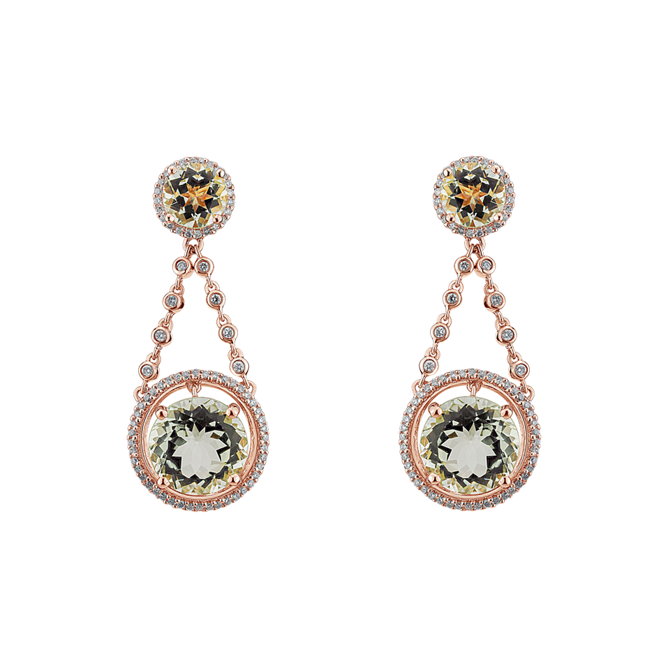 Diamond earrings with Amethyst Almagest