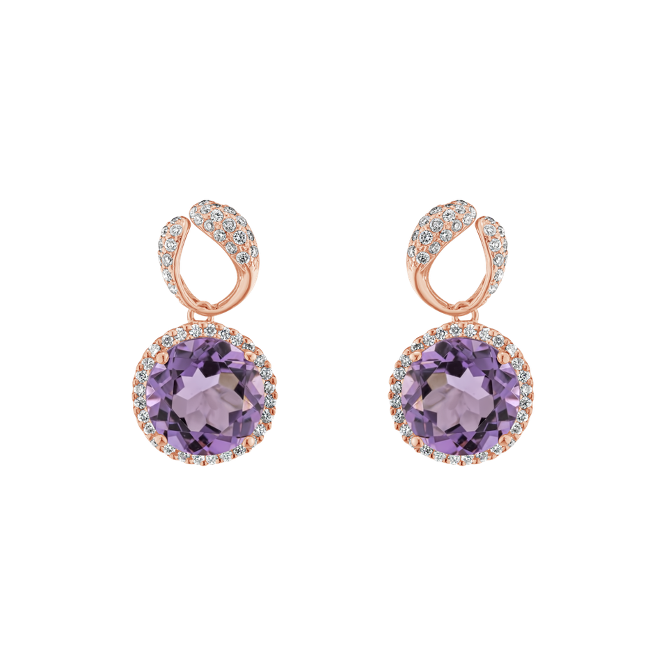 Diamond earrings with Amethyst Twilight Bay