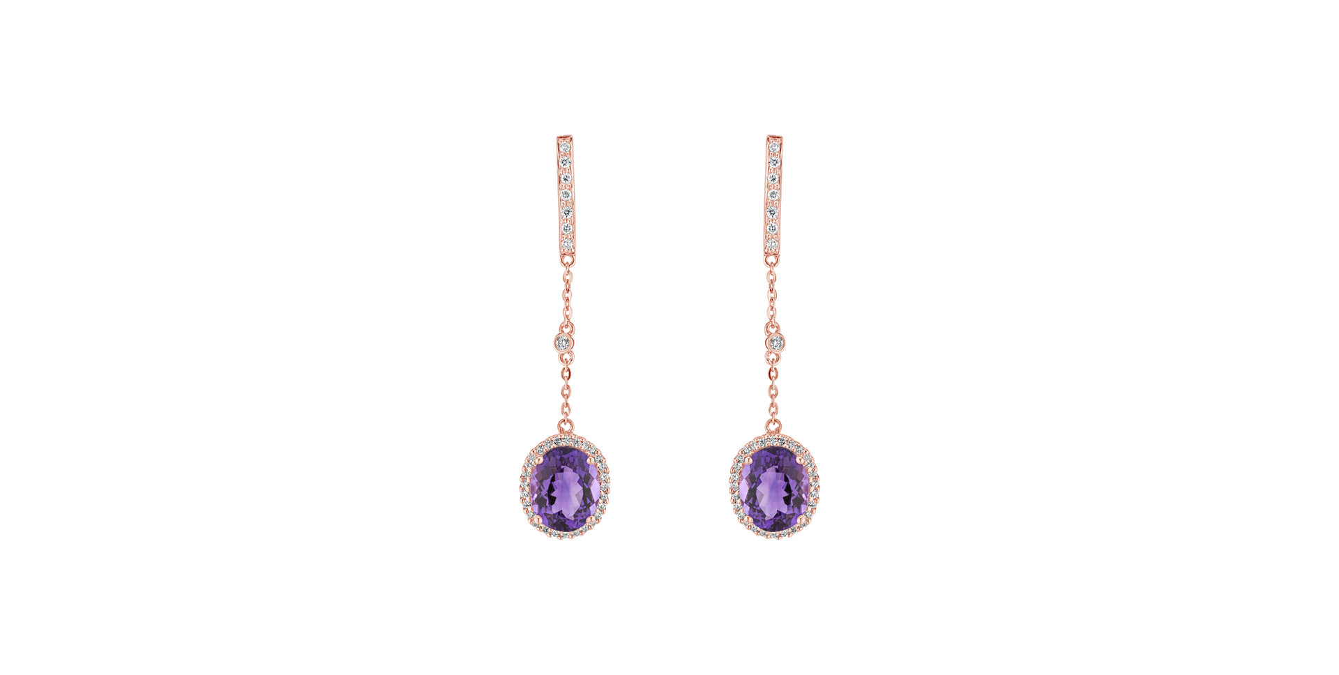 Diamond earrings with Amethyst Giulia