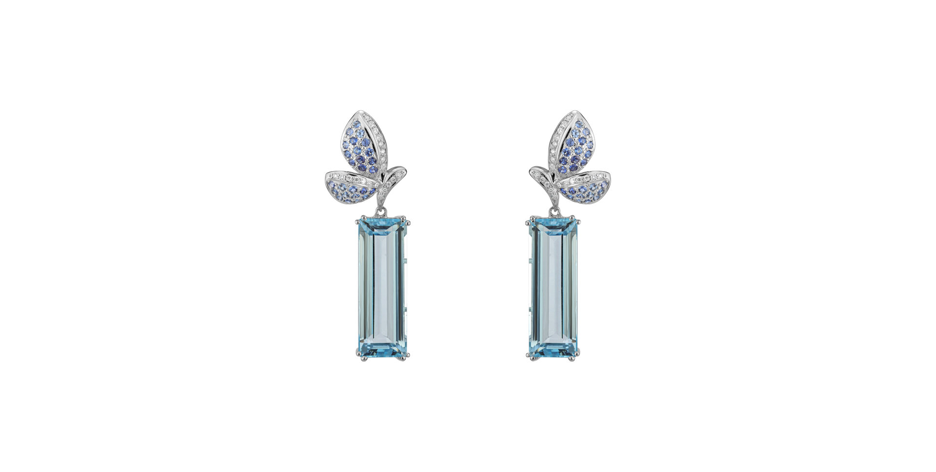 Diamond earrings with Topaz and Sapphire High Privilege