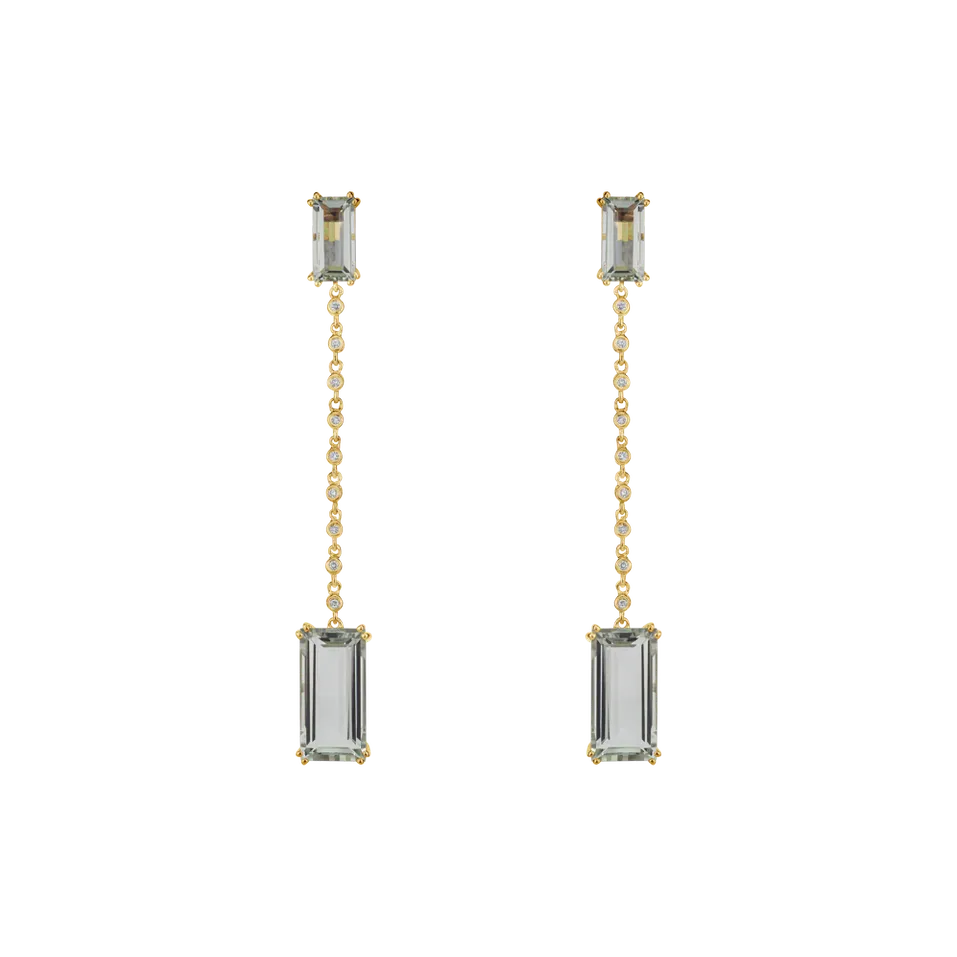 Diamond earrings with Amethyst Rare Gem