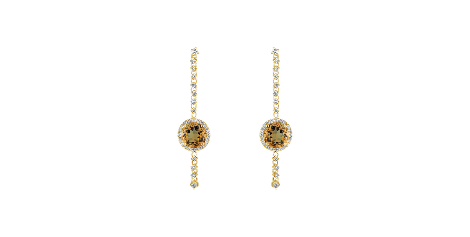 Diamond earrings with Citríne Kirby