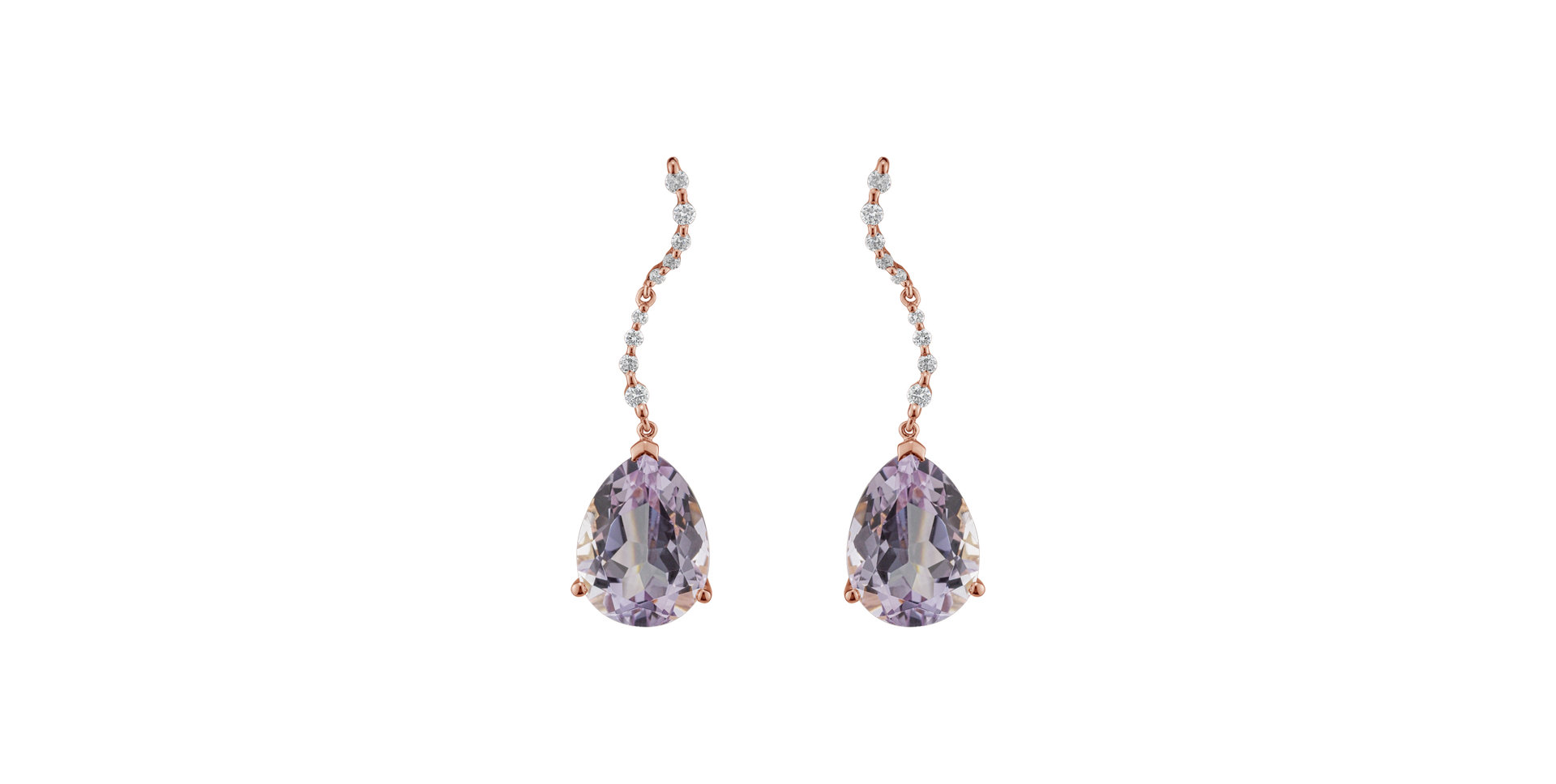 Diamond earrings with Amethyst Dimitris