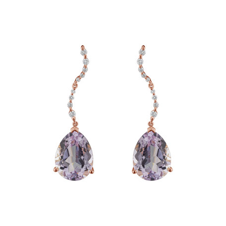 Diamond earrings with Amethyst General Interest