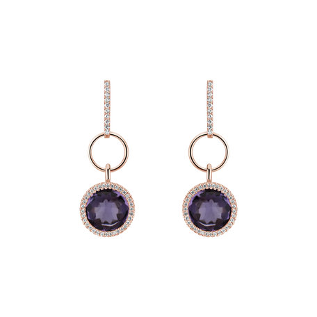 Diamond earrings with Amethyst Precious Light