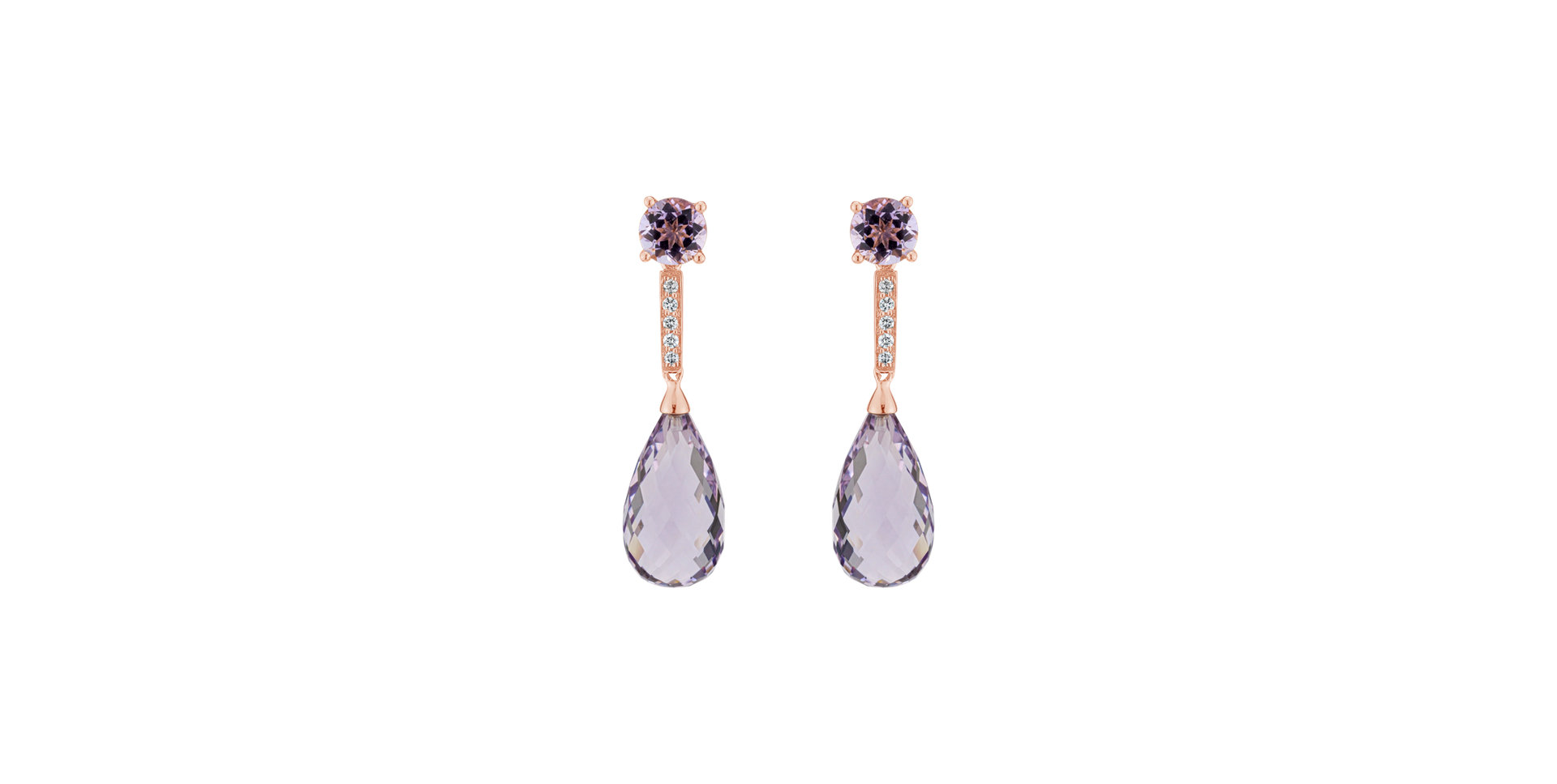 Diamond earrings with Amethyst and Sapphire Designated Constellations