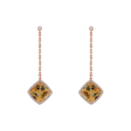 Diamond earrings with Citríne Product License