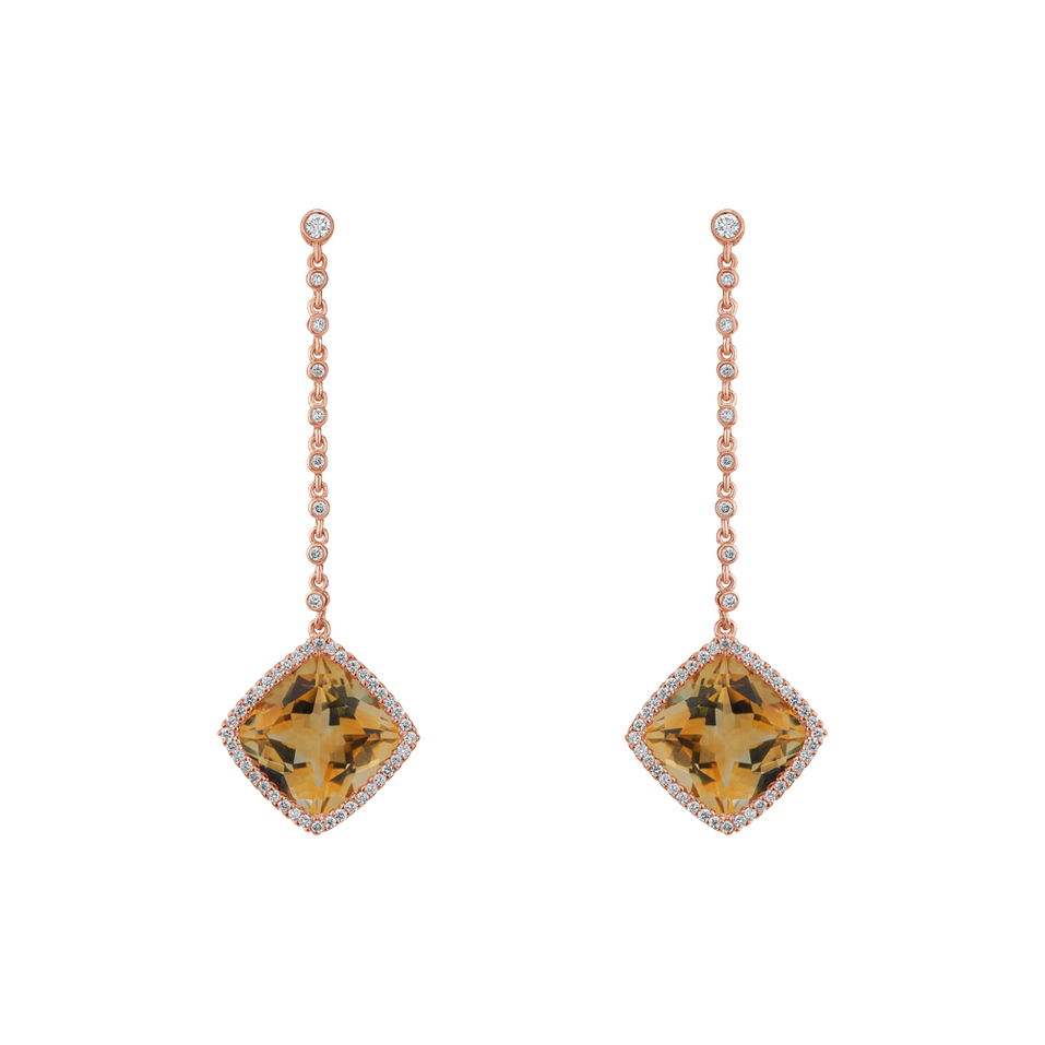 Diamond earrings with Citríne Product License