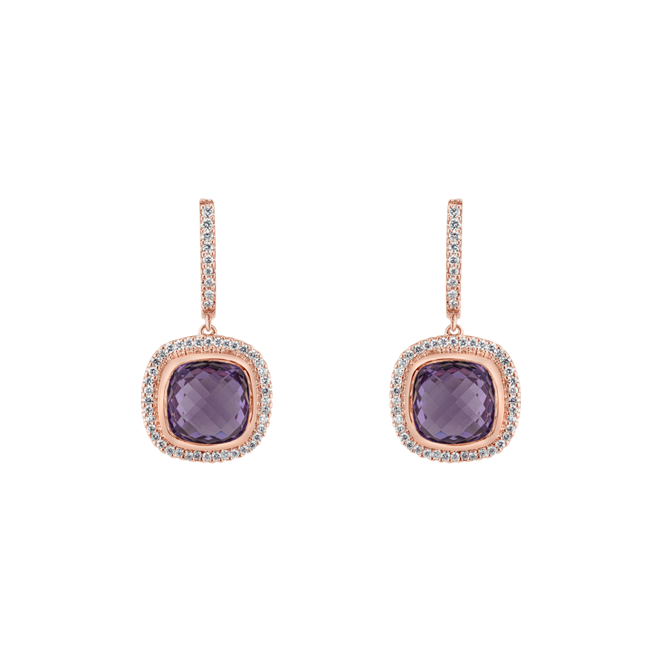 Diamond earrings with Amethyst Enchanted Glow
