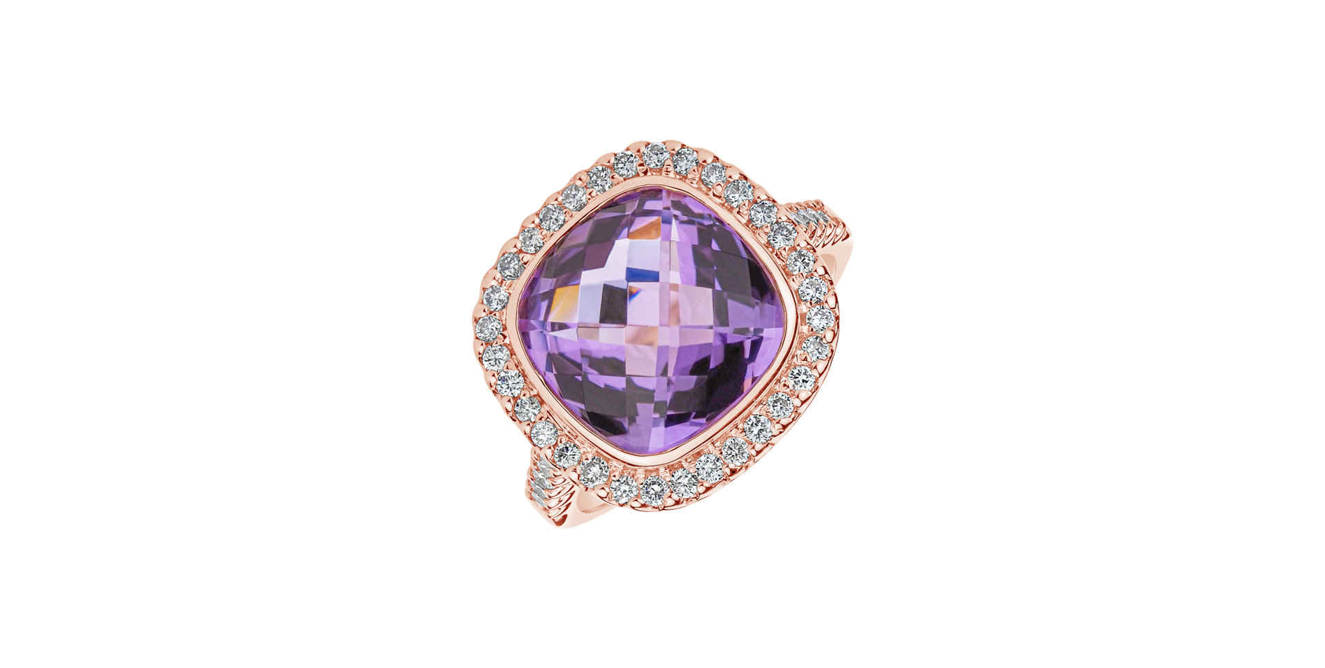 Diamond rings with Amethyst Fascinating Dream
