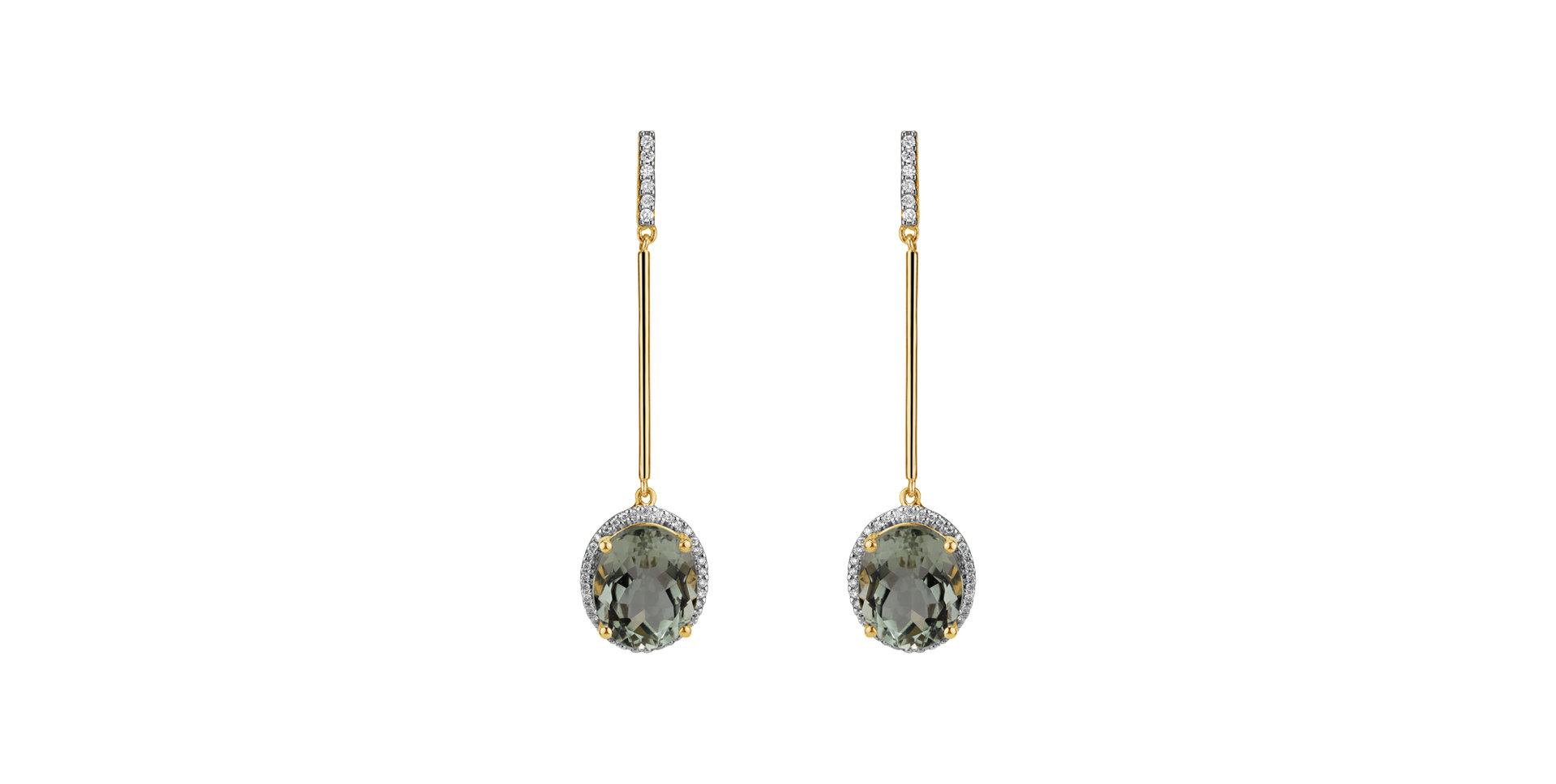 Diamond earrings with Amethyst Silvia