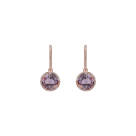 Diamond earrings with Amethyst Snenie Bright