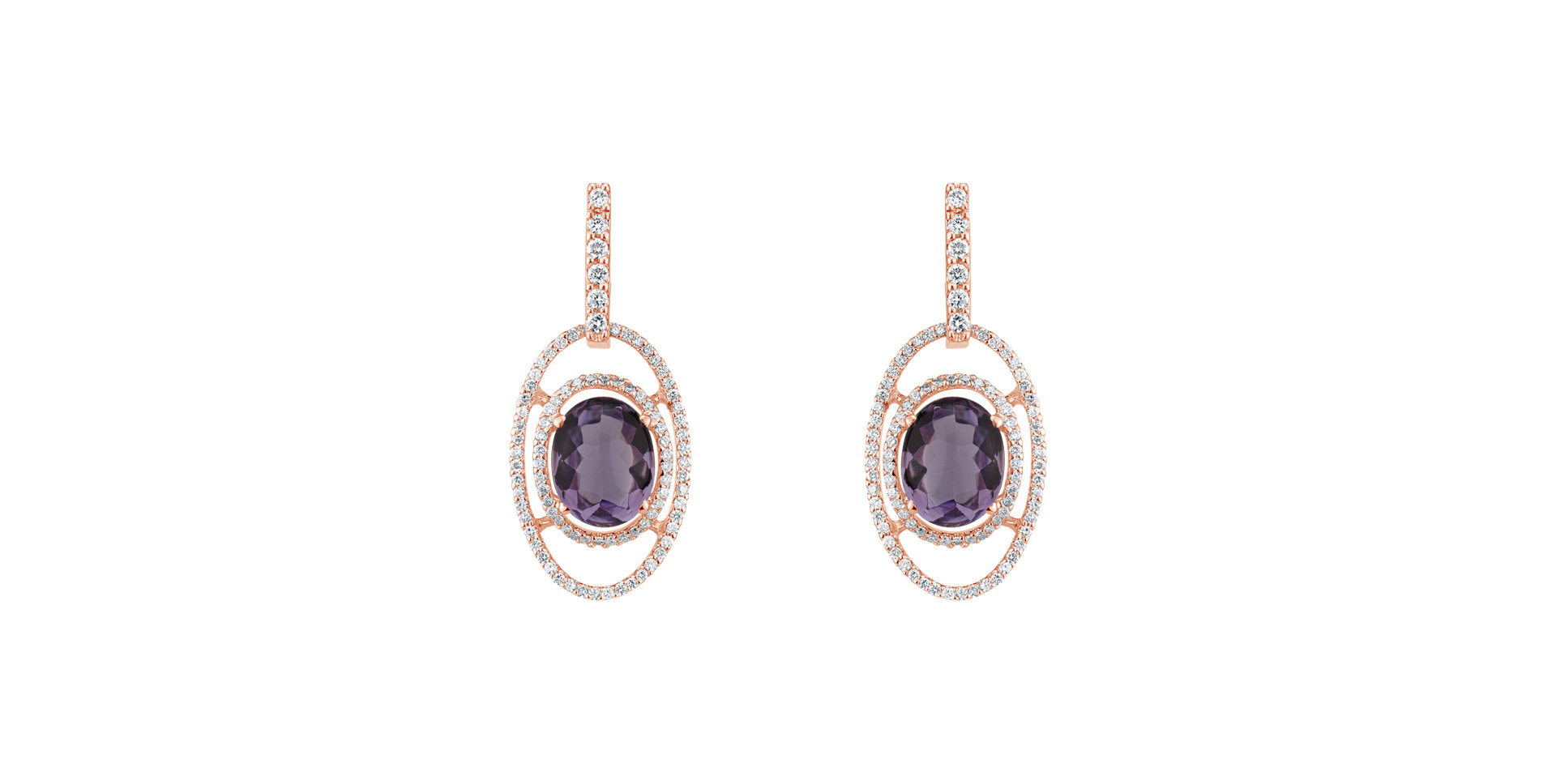Diamond earrings with Amethyst Noemi