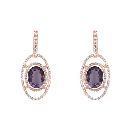 Diamond earrings with Amethyst Sympathetic Folk