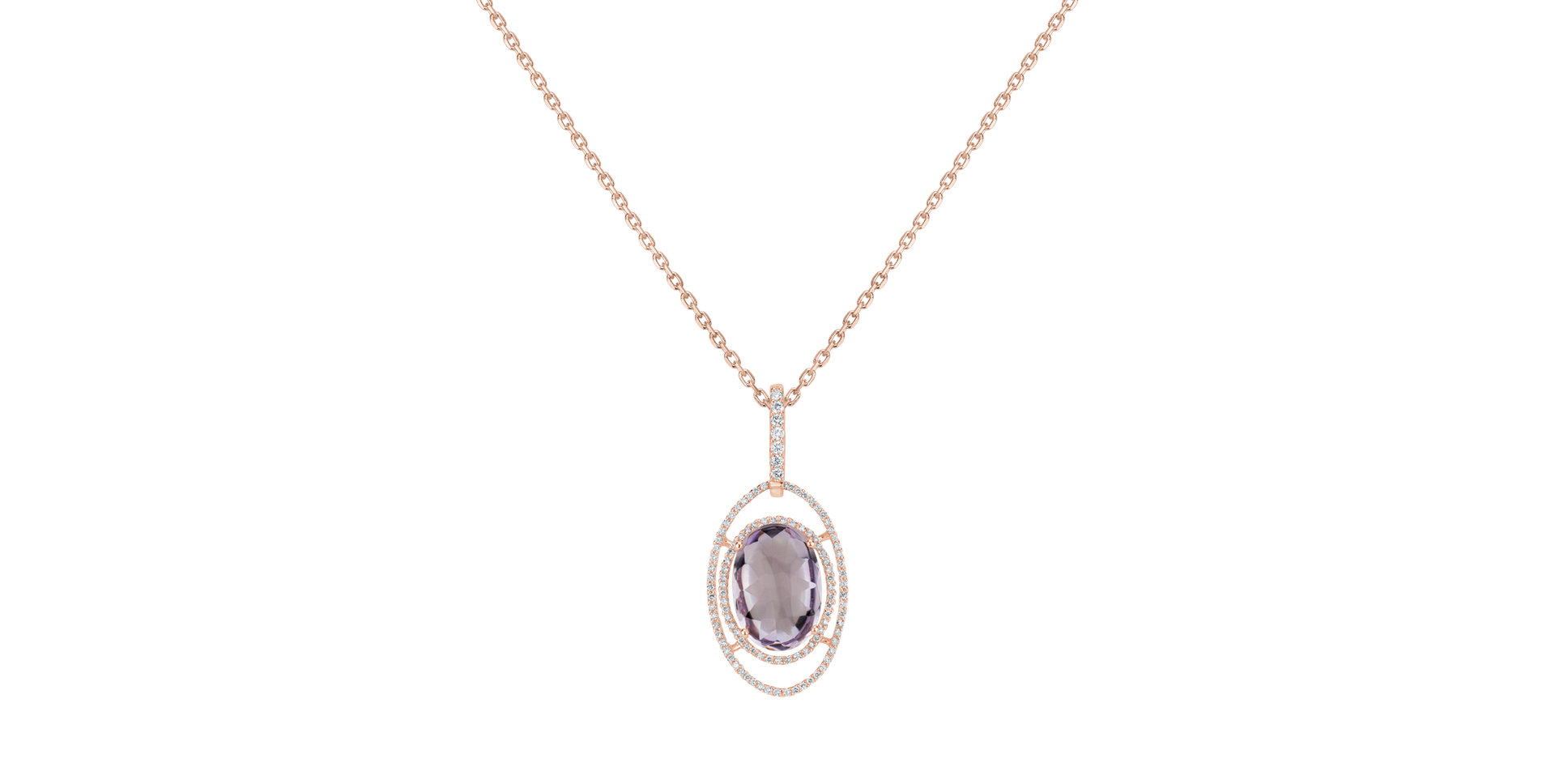 Diamond pendant with Amethyst California Imagination