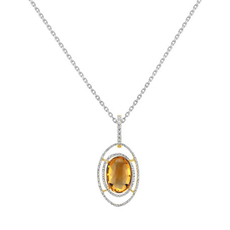 Diamond pendant with Citríne California Imagination