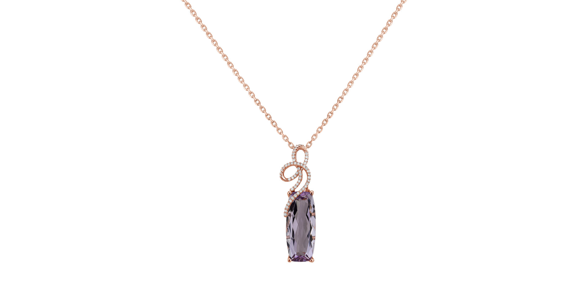 Diamond pendant with Amethyst Contemporary Art