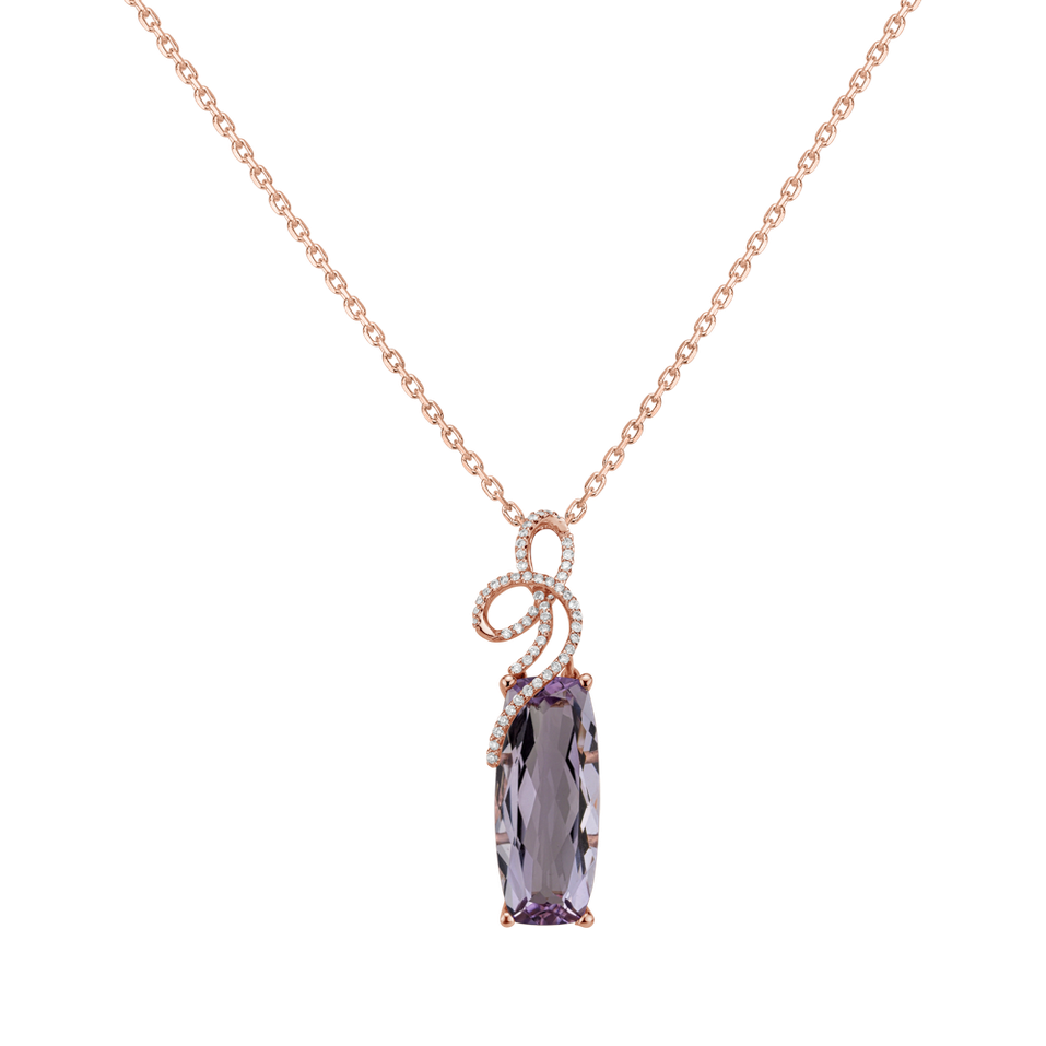 Diamond pendant with Amethyst Contemporary Art