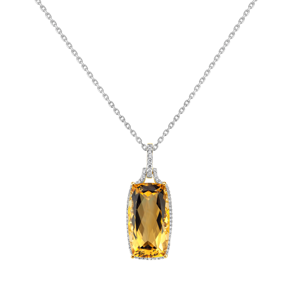 Diamond pendant with Citríne Interactive Session