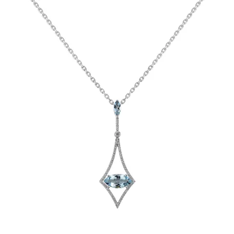 Diamond pendant with Aquamarine Well Health