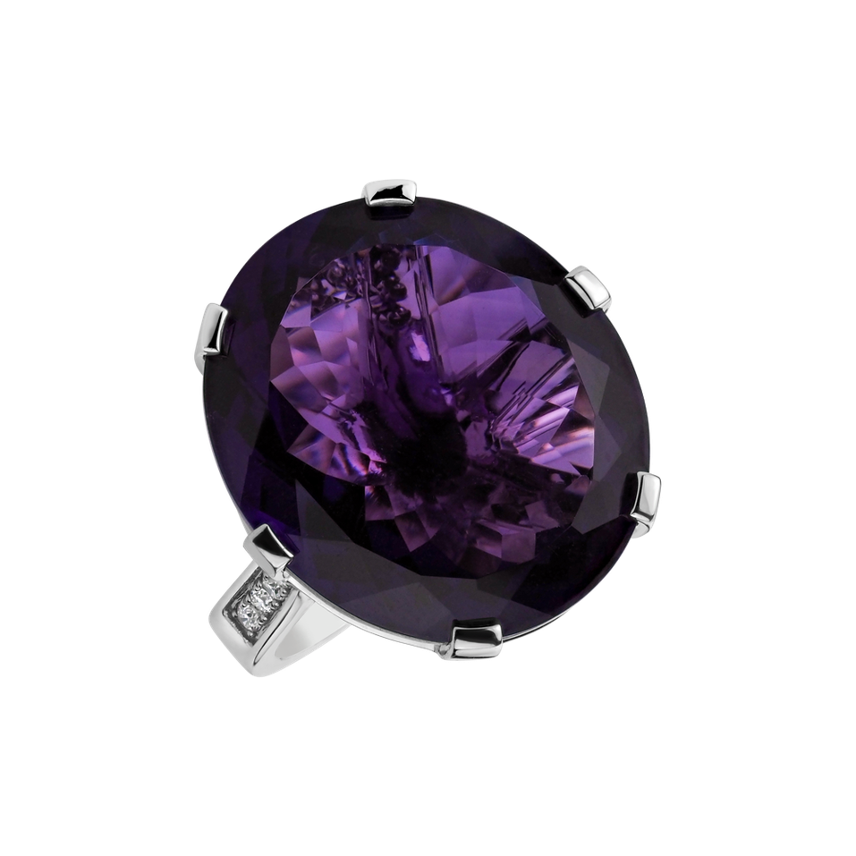 Diamond rings with Amethyst Fairytale Seraph