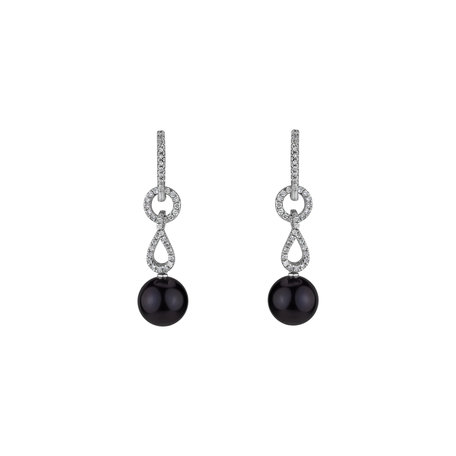 Diamond earrings with Pearl Nightly Shore