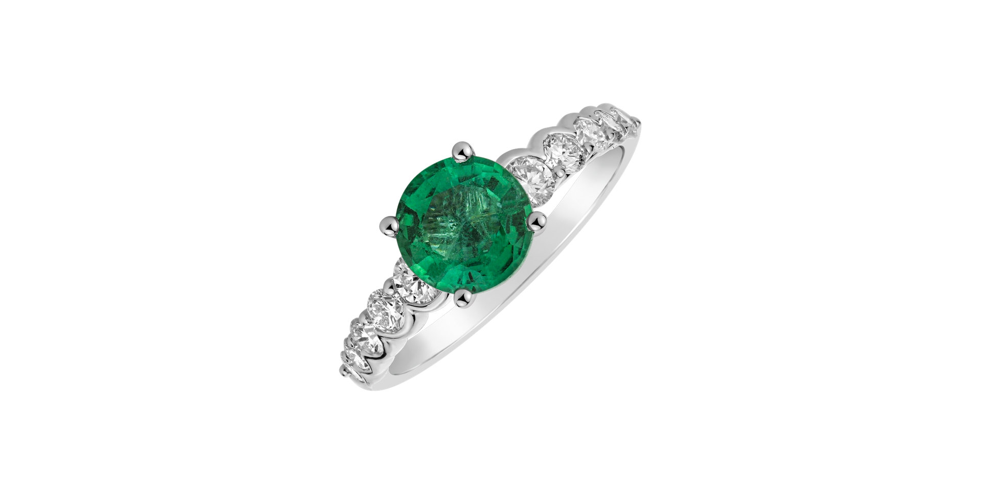 Diamond ring with Emerald Eden Desire