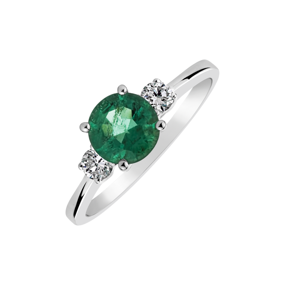 Diamond ring with Emerald Dreams Of Time