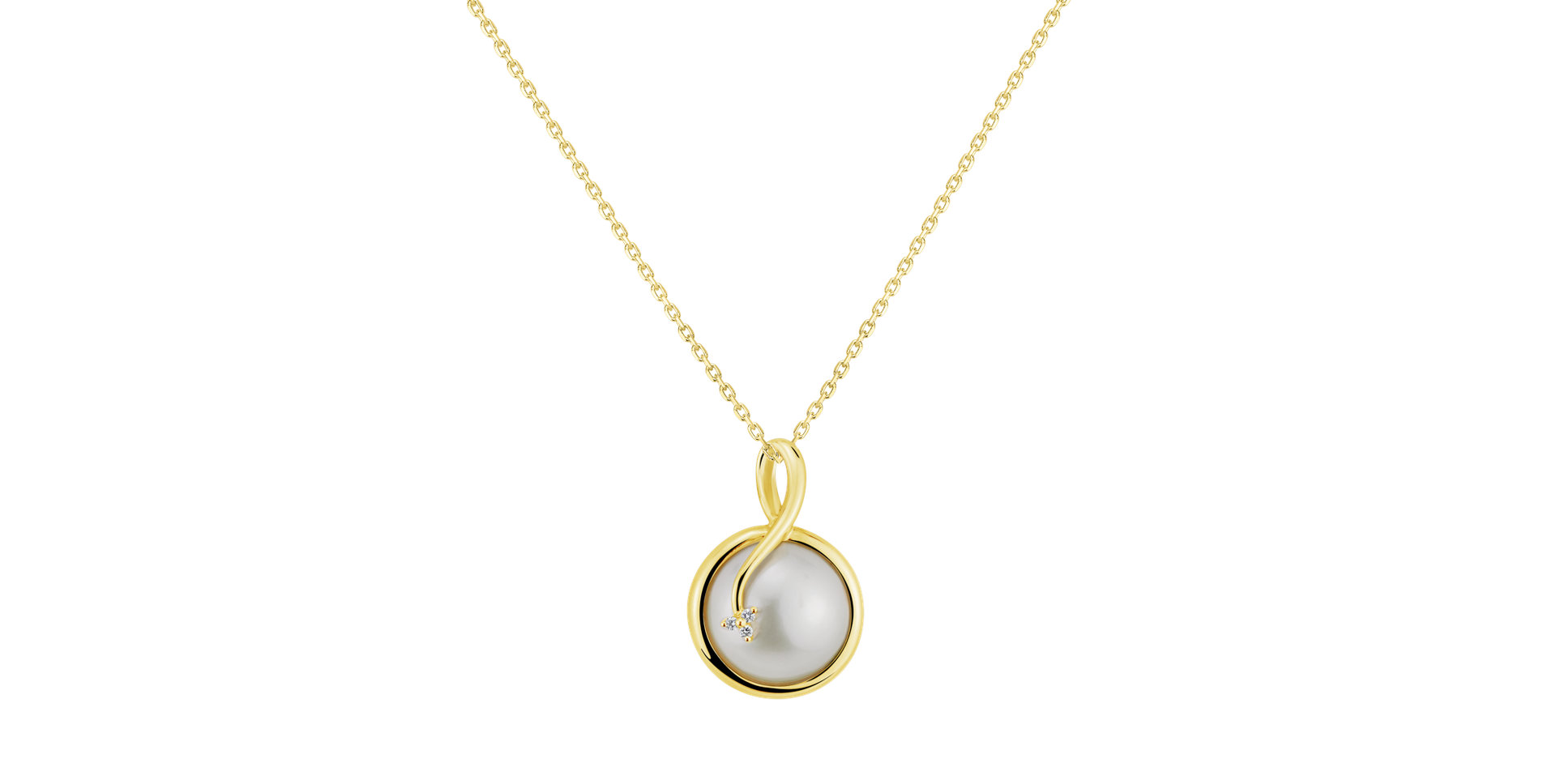 Diamond pendant with Pearl Eternal Depth