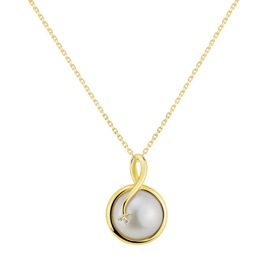 Diamond pendant with Pearl Eternal Depth