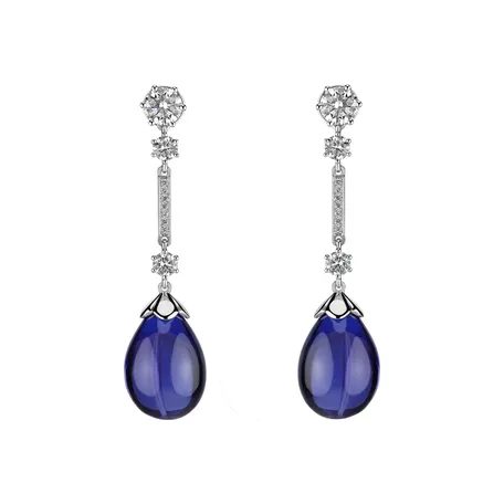 Diamond earrings with Tanzanite Kingdom of Sadness