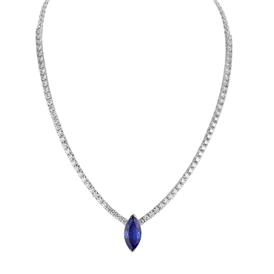 Diamond necklace with Tanzanite Divine Aura