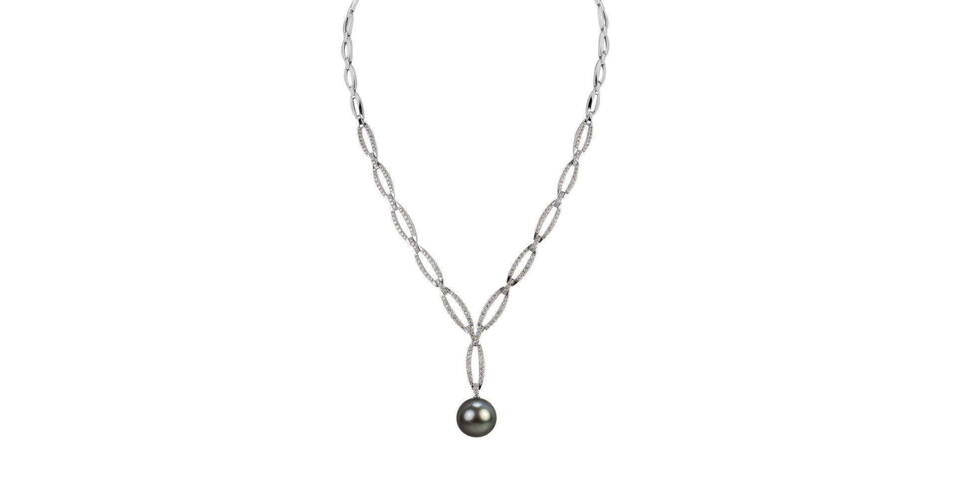Diamond necklace with Pearl Kaimana