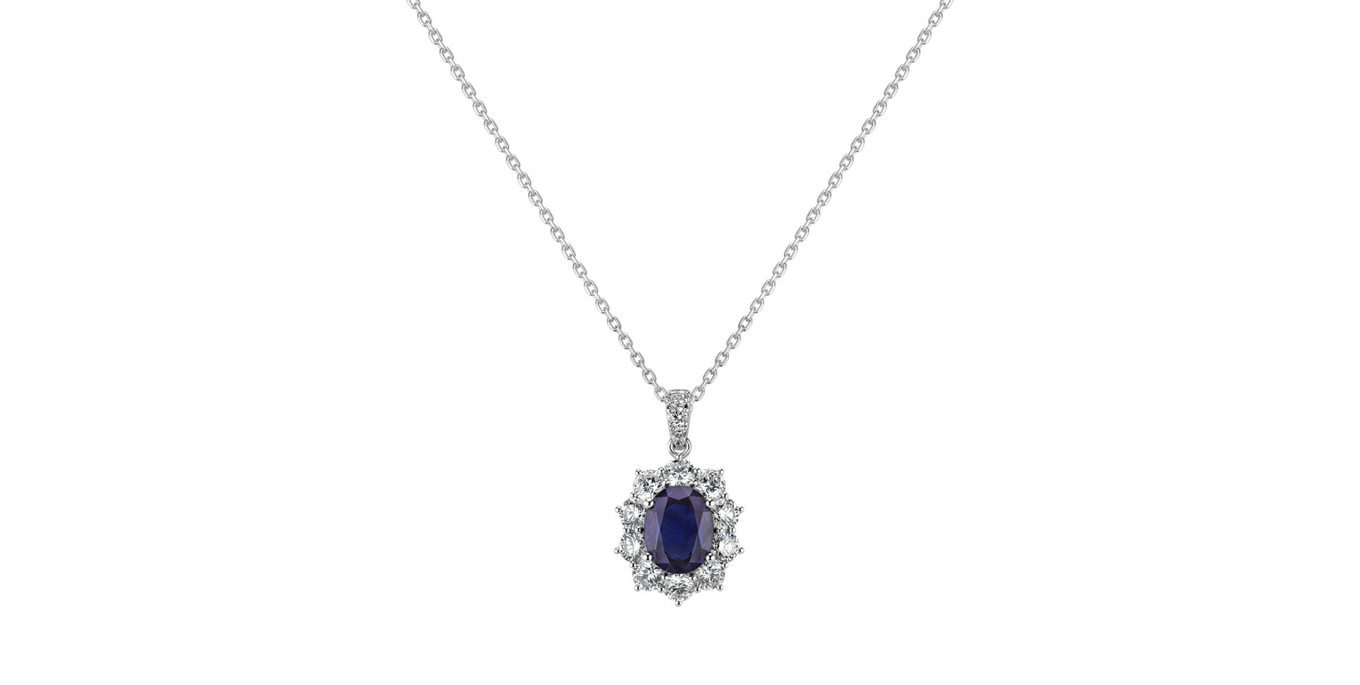 Diamond necklace with Sapphire Angelic Aura