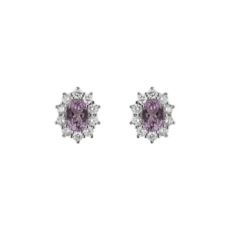 Diamond earrings with Kunzite Moon Witchery