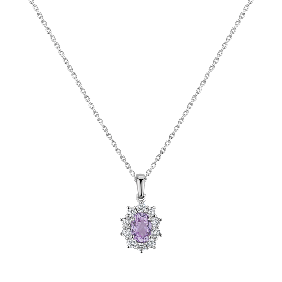 Diamond pendant with Kunzite Goddess Elegance