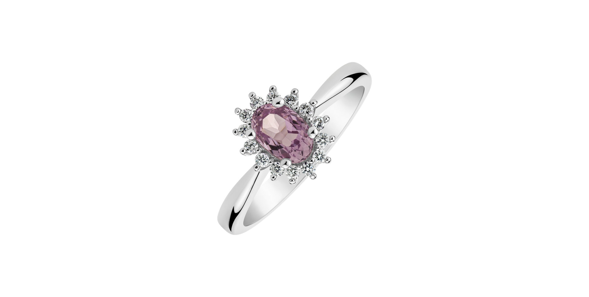 Diamond ring with Kunzite Fabulous Lady
