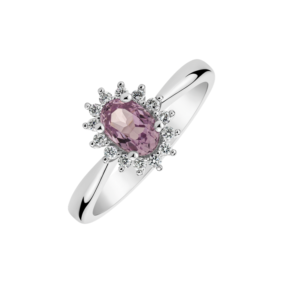 Diamond ring with Kunzite Fabulous Lady