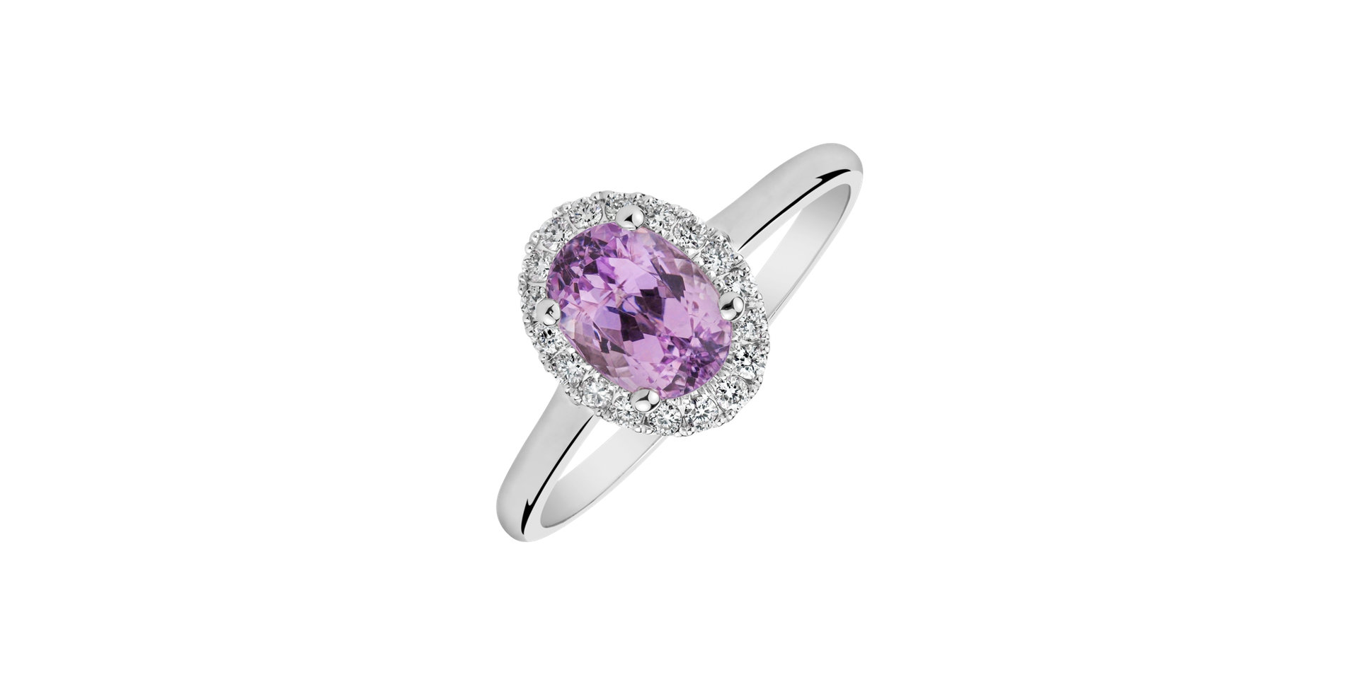 Diamond ring with Kunzite Glory Allegory