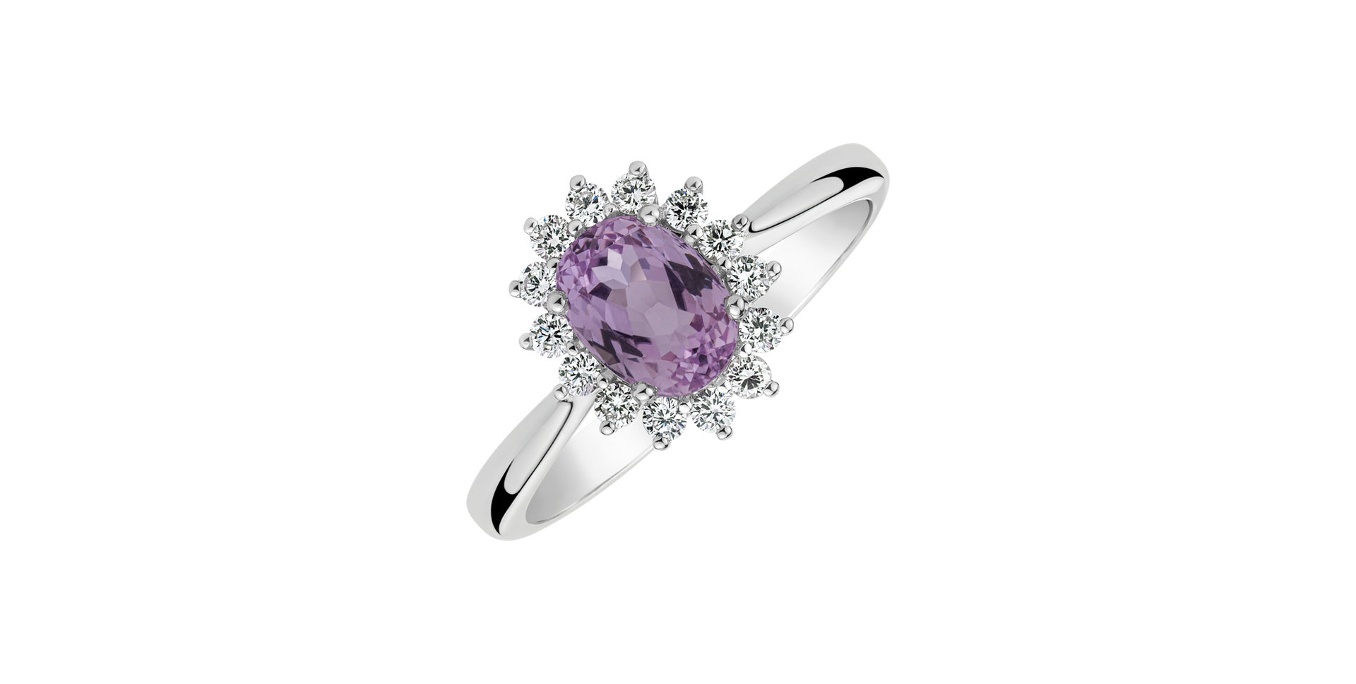 Diamond ring with Kunzite Fabulous Lady