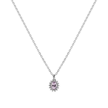 Diamond pendant with Kunzite Princess Sparkle