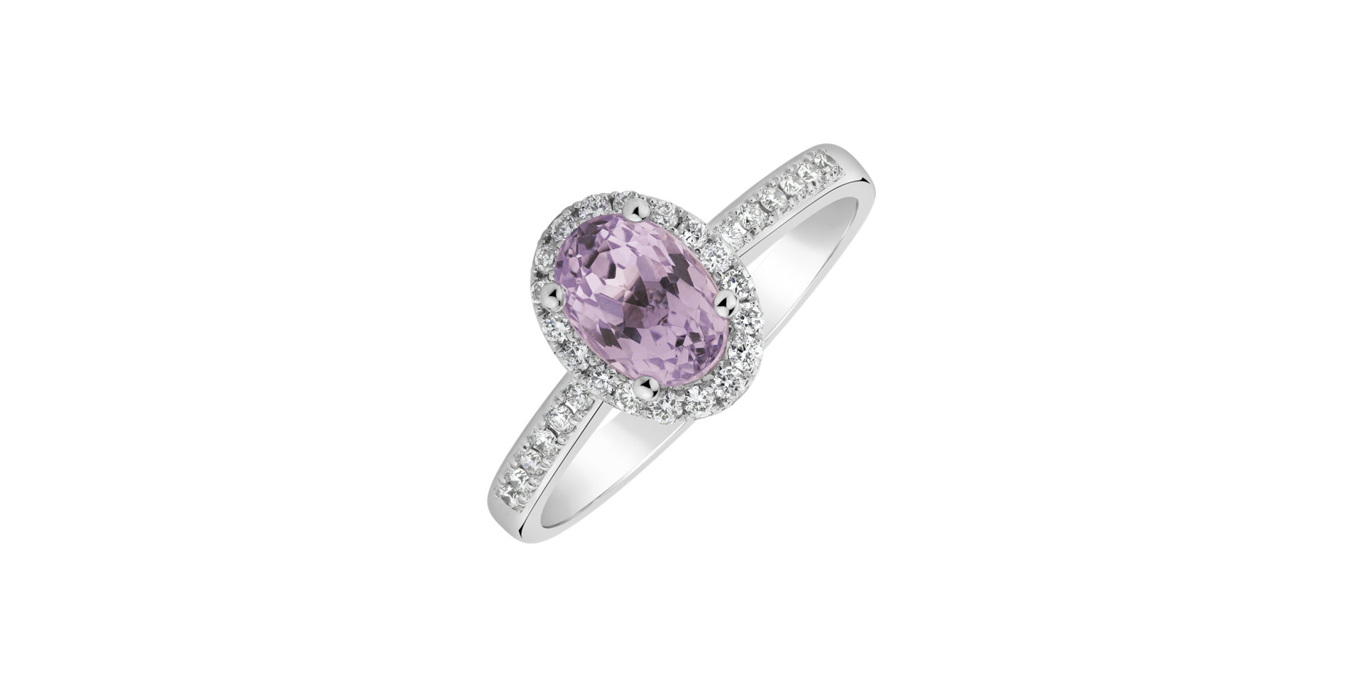 Diamond ring with Kunzite Sintharia