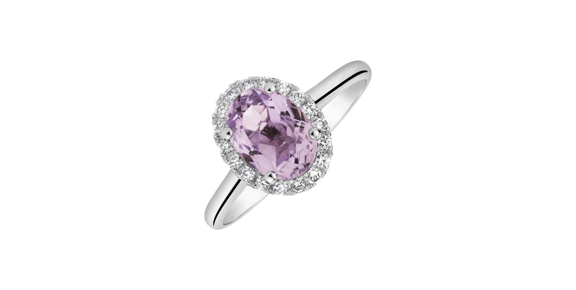 Diamond ring with Kunzite Glory Allegory
