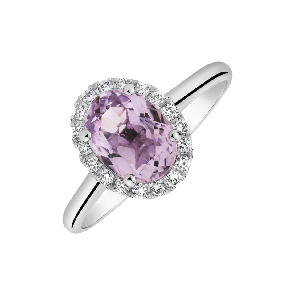 Diamond ring with Kunzite Glory Allegory