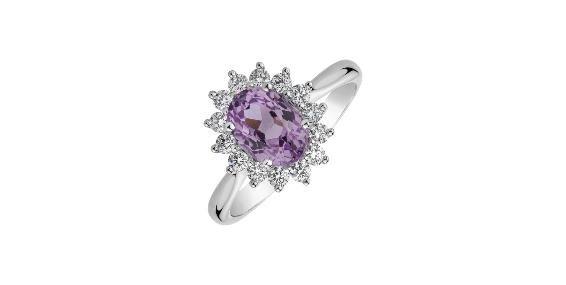 Diamond ring with Kunzite Fabulous Lady